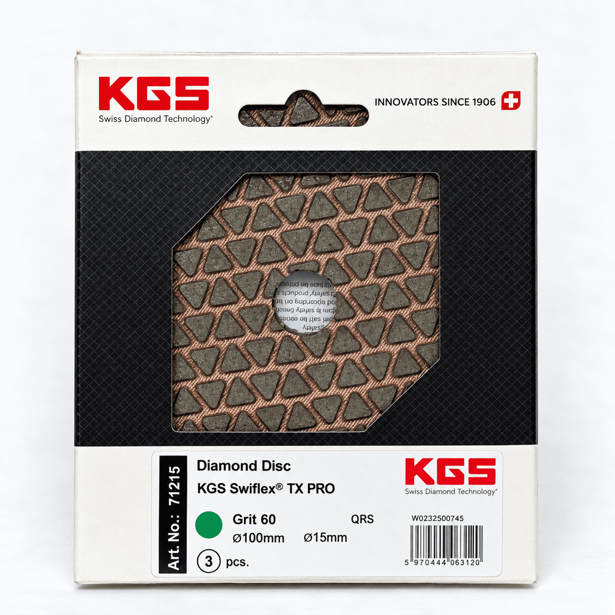 АГШК KGS Swiflex TX PRO 100 мм #60, алмазный круг для сухого шлифования